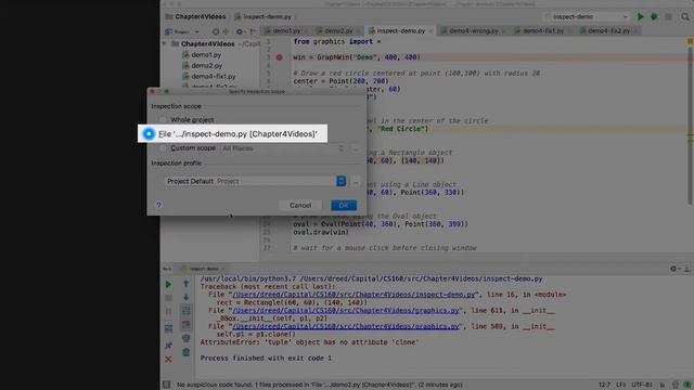 4.3 PyCharm Inspect Demo смотреть онлайн