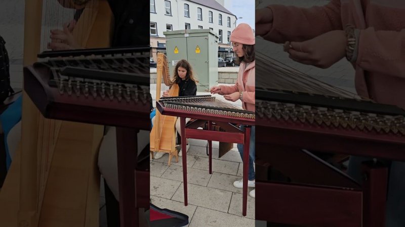 Traditional Irish harp and a hammered dulcimer. Donegal town. #Donegal #IrishMusic #TravelIreland