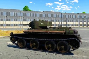 Бой на советских легких танках БТ-5 и БТ-7 в локации морской терминал, War Thunder.