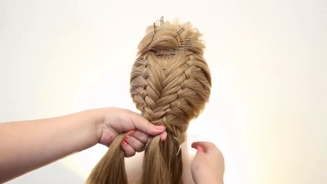 Свадебная  прическа на длинные волосы.Греческая коса.Рыбий хвост.Прически пошагово.Обучающий урок №