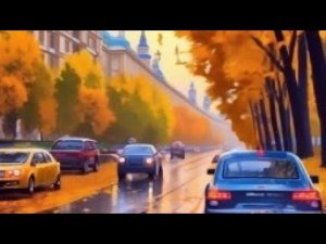 Такси ASMR ЗА РУЛЕМ: осень в Москве. Осень за окном, красивые виды, звуки машин, дождь