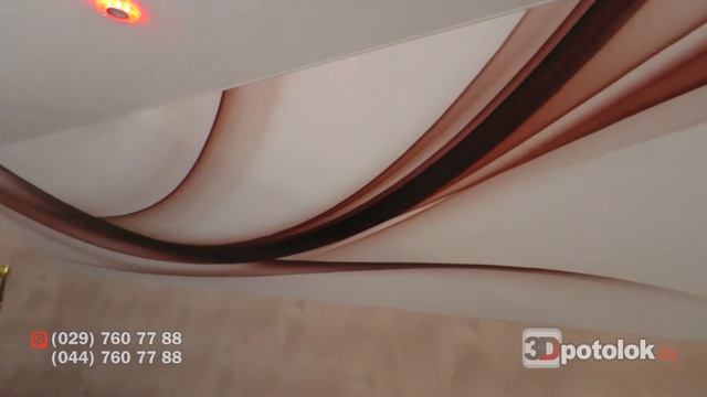 Обзор натяжного потолка с мансардой, фотопечатью + RGB-подсветка 3Dpotolokby - Видео 10 смотреть онлайн