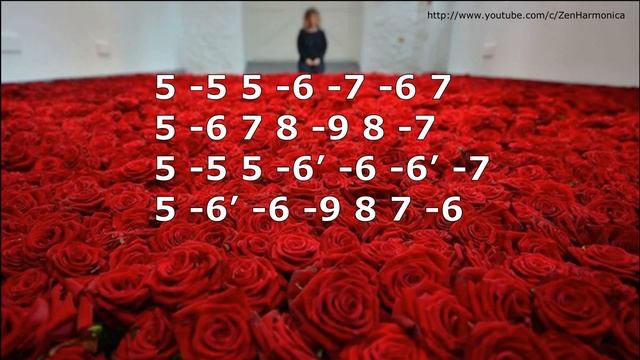 "Миллион алых роз" (А. Пугачева), губная гармошка С + табы смотреть онлайн