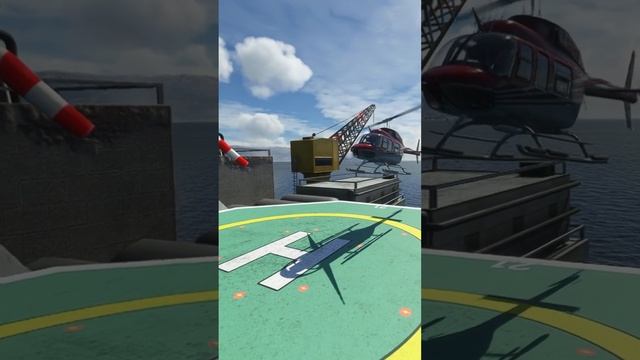 Windy Oil Platform Approach Microsoft Flight Simulator Cowansim Bell 206L3 Long Ranger v1.0.2