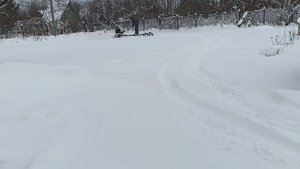 По глубокому снегу на мотоблоке