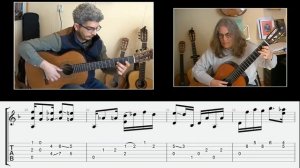 Milonga - Jorge Cardoso, guitar duo, performed by H. Elshami and S. Molenberg, part 1, slices/tabs