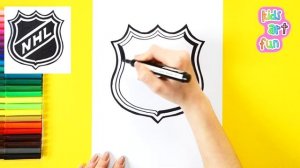 How to draw National Hockey League - NHL Logo