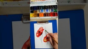 Как нарисовать маки акварелью. Watercolor poppies