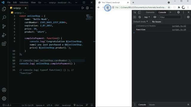 27. JavaScript this Object