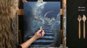 Learn How to Paint "HEAVENLY STAIRWAY" with Acrylic - Paint and Sip at Home - Step by Step Tutorial