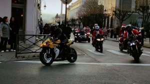 I've never seen so many bikers in Santa Claus costumes. Reims, France December 2