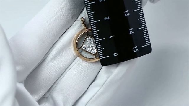 Золотая подвеска SOKOLOV с подвижным фианитом Swarovski и минеральным стеклом 035466 смотреть онлайн