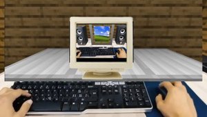 Realistic Minecraft angry Steve Windows 3.1 Watching YouTube