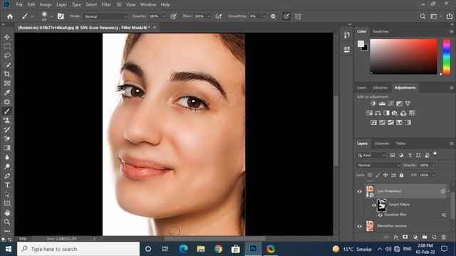 High End Skin Retouch with frequency separation and dodge & Burn In Photoshop смотреть онлайн