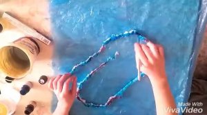 Шифоновый шарфик | "Узелковый" батик.