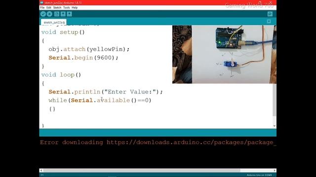 Control Servo Motor Using Serial Monitor.