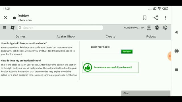 Роблокс промокоды!Roblox Promocod!