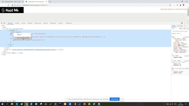 root-me.org - Challenge: Javascript - Source