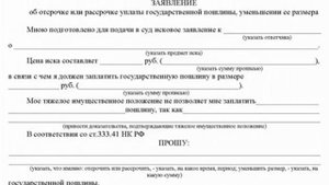 Отсрочка уплаты госпошлины в суд общей юрисдикции