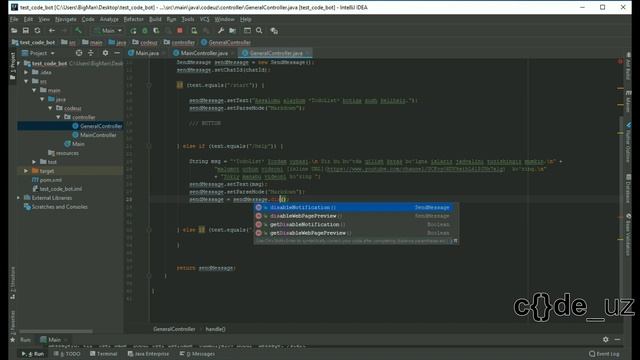 Telegram Bot. 08 - GeneralController. смотреть онлайн