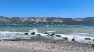 Ветер в Новороссийске на Набережной 23.05.2024. Волны, шум ветра и воды...