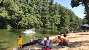 Тарзанка на озере Сапсаив Пуща-Водица