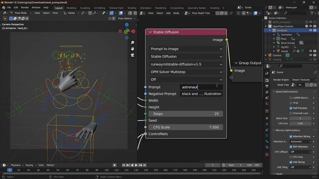 Blender AI Dream Texture,Controlnet and Grease Pencil смотреть онлайн