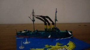 Бронепалубный крейсер "Аврора" из пластилина.