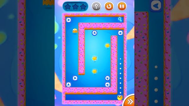 PAC-MAN Bounce - Puzzle Adventure Level 46 Walkthrough Solution for 3 stars