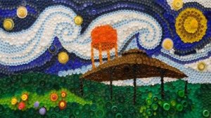 Картины из пластиковых пробок. Для вдохновения)