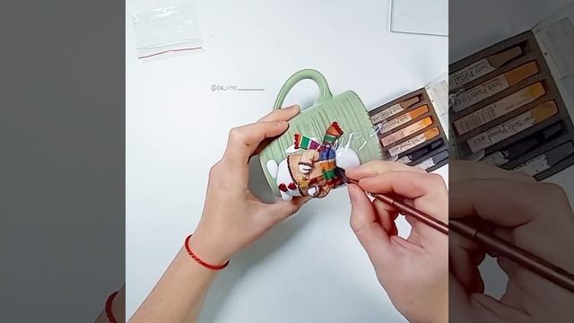 Снеговик из полимерной глины / новогодняя чашка