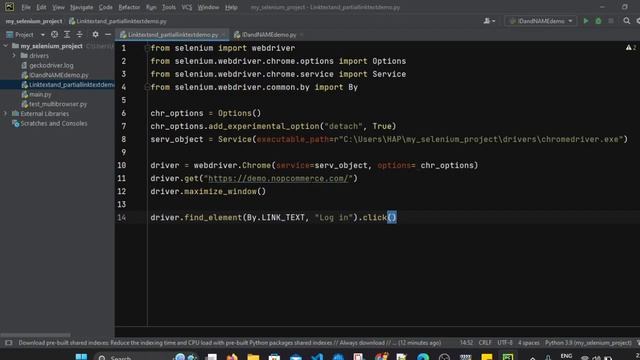 Selenium with Python Tutorial 7 : Locators : LINK_TEXT and PARTIAL_LINK_TEXT