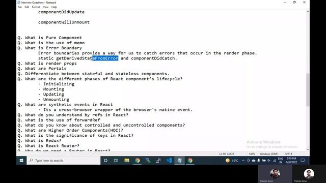 React Interview Questions | React.js Interview Questions Discussion Part 2 | React Course 2022