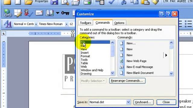 Word 2003, Customize toolbar and add your own toolbar buttons смотреть онлайн