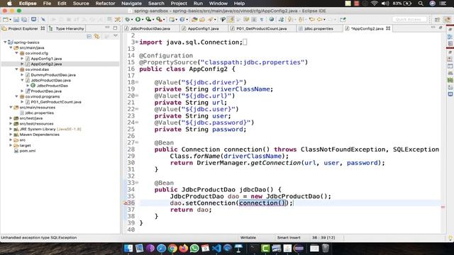 Injecting Connection to the DAO bean смотреть онлайн