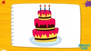 Как Нарисовать Торт для Детей. Учимся Рисовать Простые Рисунки. Уроки Рисования для Начинающих