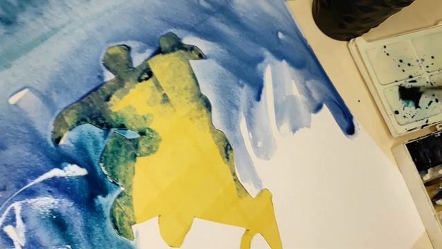 СОЗДАЁМ ФОН. АКВАРЕЛЬ + СОЛЬ + ПЛЁНКА... смотреть онлайн