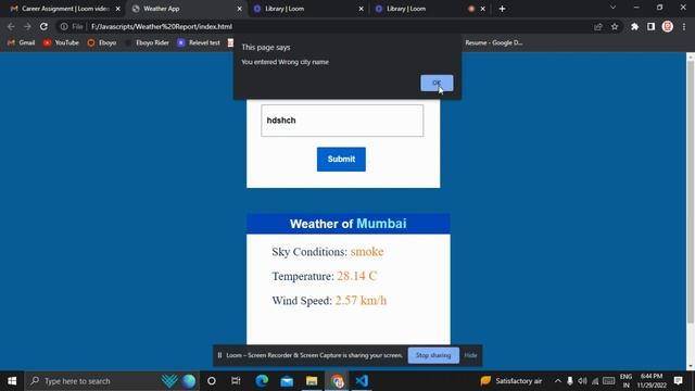 Weather Application Using HTML,CSS And Java Script | Web Page | JS Project | API Key