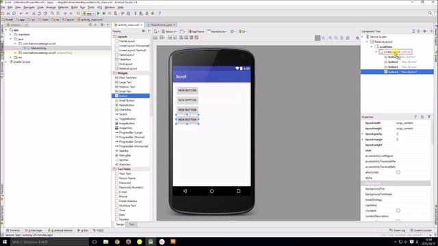 3分で学ぶ Android Studio【 ScrollView 】ボタンの縦スクロール