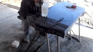 Полировка гранитной арки вручную | ручная полировка памятника