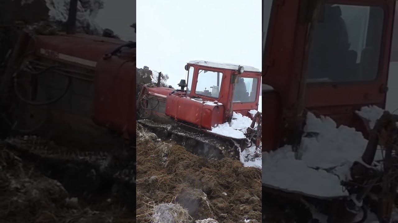 Трудяга ДТ 75 трудится в колхозе. смотреть онлайн