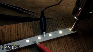 Пытаюсь сжечь SMD светодиод паяльником - ничего не выходит! Испытание  светодиода температурой.