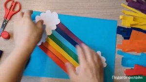 Радуга и солнце. Объемная весенняя поделка из цветной бумаги