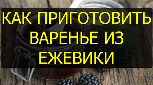 Как приготовить ежевичное варенье. Рецепт ежевичного варенья