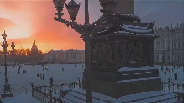 Заснеженный Ленинград с высоты птичьего полета в Рождественские дни. The city from a bird's eye view