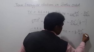 Expression for total energy of electron in Bohr's orbit || XII PHYSICS