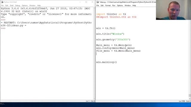 Python Basics Tutorial Tkinter Menu