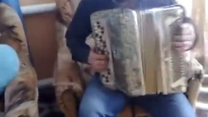 Цыган пает на гармошки
