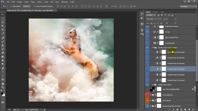 Cloud Rising Art Photoshop Action Tutorial смотреть онлайн