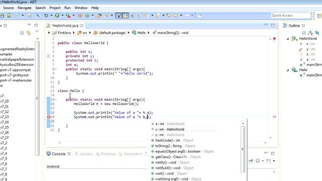 Access modifiers for variables- public , private , protected, default смотреть онлайн